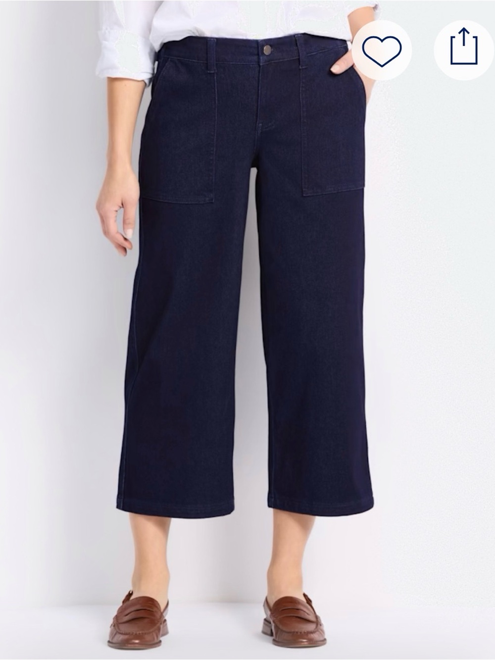 Liverpool Wide Leg Cargo Indigo Jean. Sz 8. - Picture 6 of 8